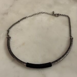 Silver and Black Metal Chocker